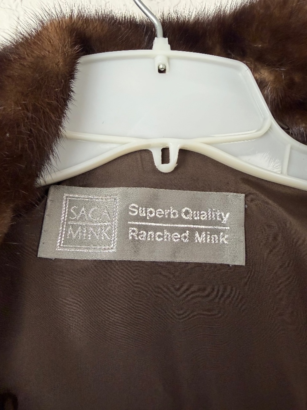 Vintage Saga Mink Female Ranch Mink Genuine Brown Fur Jacket Coat - Picture 4 of 12